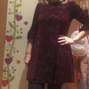 Velvet burgundy dress